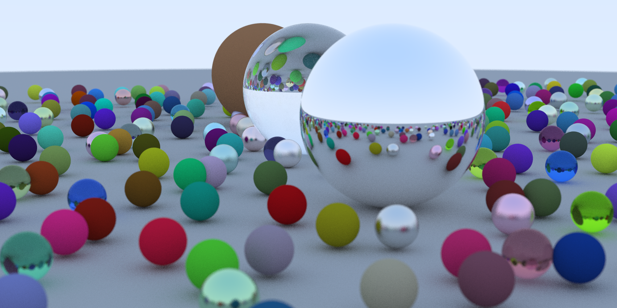 Path traced sphere scene render.