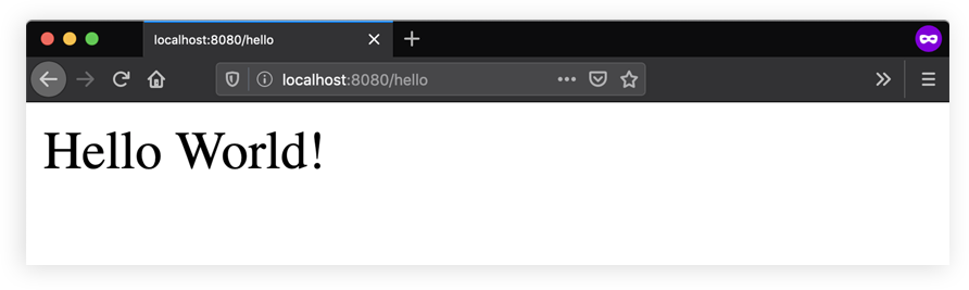 Our working "Hello World" endpoint